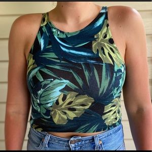 AMERICAN APPAREL - Palm Leaf Crop Top